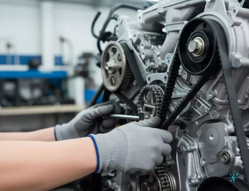 Imagen relacionada con el servicio de sustitución y mantenimiento de la cadena de distribución en el taller Maromotor