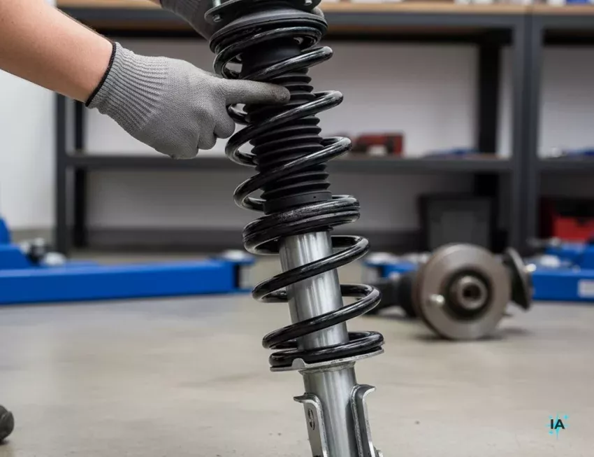 Imagen asociada al mantenimiento y revisión de la suspensión y amortiguadores del vehículo en Maromotor